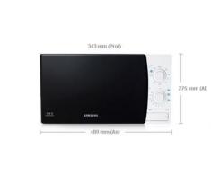 Samsung Ge711K/Xec - Microondas con grill de 20 L, interior de cerámica, 1100 W, color negro y blanco