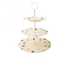 Fairmont & Main Carnival Earthenware - Soporte para tartas de 4 pisos, platos crema con motas multicolor