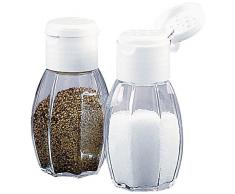 Fackelmann 47251 - Salero + pimentero de cristal, 8 cm