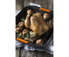 Le Creuset Pâtisserie - Bandeja asadora de acero al carbono, 33 x29 cm, color negro