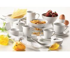 Domestic by Mäser Young - Vajilla (100 piezas, 6 comensales, porcelana), color blanco