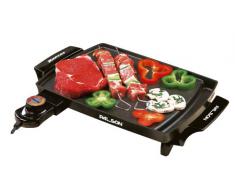 Palson 30457 Kansas - Plancha Cocina 1000W, 23 X 31,5, Superficie Antihaderente, Termostato, Apta Lavavajillas, Asas Toque Frio. Negro.