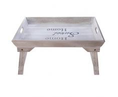 elbmöbel cama Bandeja (Madera, 48 x 33 x 25 cm Bandeja para desayuno en la cama con patas plegables como bandeja mesa y sofá mesa mesa auxiliar con bandeja Natural