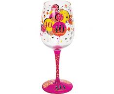 Chin 14 oz 22,5 x 6,5 x 8 cm 40TH con texto en inglés copa de vino