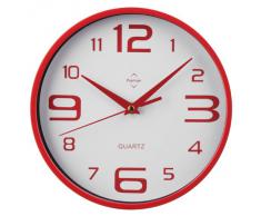 Premier Housewares - Reloj de pared redondo (números grandes y pequeños), color rojo
