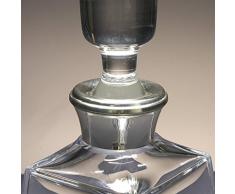Botella de cristal, decanter, garrafa, para whisky y licor, boquilla en plata de ley 925, 26 cm. de altura.
