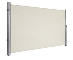 Songmics 180 x 350 cm Toldo lateral Pantalla protectora de intimidad Sombrilla exterior Enrollable beige GSA185E