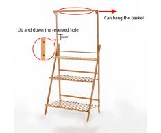 ZJM Bastidor para macetas Racks de flores Retro Estilo Terraza Interior de la sala de estar y uso exterior Madera maciza de madera de múltiples capas de exhibición de flores Estante de madera de almacenamiento de los estantes