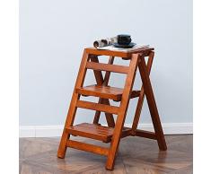 Trona para niños Banco de madera maciza / Taburete de tres escaleras / Taburete de escalera / Escalera plegable de uso dual / Taburete de madera de la escalera (425 * 555 * 660 Mm)