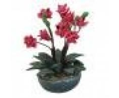 Flor de Orquídea Artificial en Arcilla Miniatura Decoración para Casa de Muñecas