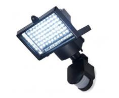 Express Trading - Reflector con panel solar y sensor de movimiento PIR para exterior (60 luces LED, color blanco)
