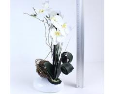 Orquídea artificial en phalaenopsis cerámica 38 cm blanco