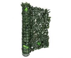 Blumfeldt Fency Dark Ivy valla de protección visual y anti viento (Malla sombreo 300x150 cm, cubierta exterior sombreadora, pantalla privacidad balcón terraza jardín, decoración imitación hojas seto arbusto verde)