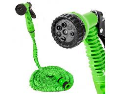 TecTake Manguera Extensible Hose de Jardin 1/2" con Pistola de Riego - varios modelos - (7.5m)