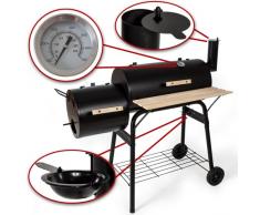 TecTake Barbacoa Barbecue Grill con Carbón Vegetal Parrilla Fumador BBQ Madera