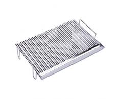Sauvic 02775 - Parrilla barbacoa inoxidable en V, con patas, 18/8, 55 x 44 cm