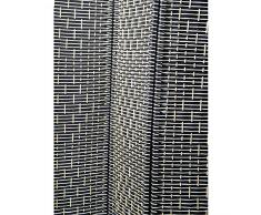 Biombo Blanco y Negro de Bambú Natural cuatro paneles (1.80x1.80 cm)