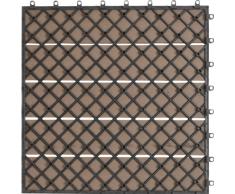EVERFLOOR WPC marca Gartenfreude (= madera / mezcla de plástico) baldosas de patio perfil macizo marrón, 6 piezas, 40 x 40 cm (aprox. 0,96m2)