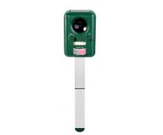 Ahuyentador de animales Solar recargable, por ultrasonidos y flash, ajustable