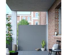 PARAMONDO Toldo lateral extensible / Marquesina lateral / Toldo telón lateral, 1,6 x 3m, gris