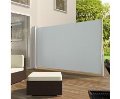 TecTake Toldo lateral de aluminio separador retráctil terraza protección - disponible en diferentes colores y varias tamaños - (Gris | 160x300cm | no. 401524)