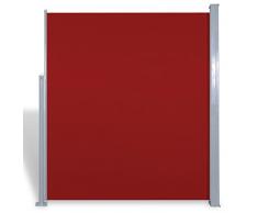 Anself - Toldo Lateral Para Patio Terraza Jardín Balcón,Soporte De Acero (160x0-300cm,Rojo)