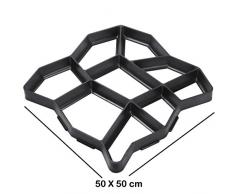 DIY molde de plástico con almohadilla, molde para camino terraza D.I.Y. molde para SDS-Plus para adoquines de borde/Trottoirs jardín 50 x 50 x 4 cm)