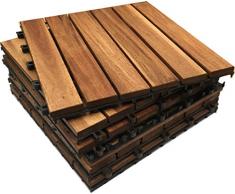 6 x extra grueso de madera de acacia entrelazados Decking azulejos. Baldosas de patio, jardín, balcón, Deck de Hot Tub. 30 cm), diseño cuadrado