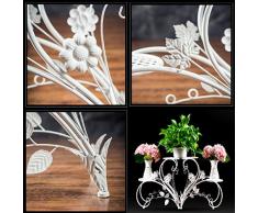 shengmo 2 niveles hierro arte maceta Stands? 2 macetas maceta soporte? multicapa Telesthesia diseño suelo estante? Interior Exterior jardín Patio plantas Bonsai decorativo pantalla flor accesorio de, negro