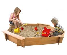 Garden Games 6410 - Parque de juegos de arena octogonal (de madera natural, 1.8 m)