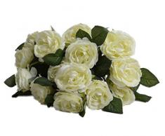 1 de la flor artificial de Rose Bounquet artificial para la decoración del hogar y oficina sin jarrón y cesta, 1Bunch de la flor, verde claro