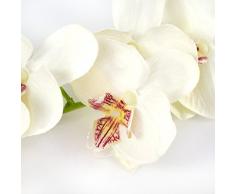 Decorativa rama textil de orquídea Phalaenopsis, aspecto natural, crema-blanco, 90 cm - Rama artificial / Ramificación sintética - artplants