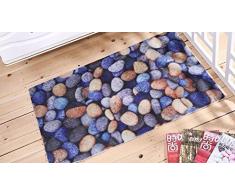 PEIWENIN-Cuarto de baño 3D Estéreo Baños de piedra WC Puerta Baño Ducha Estera antideslizante Alfombrillas de baño Estera lavable a máquina, 80 * 120 cm, adoquín