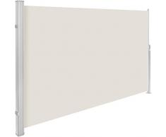 TecTake Toldo lateral de aluminio separador retráctil terraza protección De vivienda y de base postes completo de aluminio - disponible en diferentes colores y varias tamaños - (Beige | 180x300cm | no. 401529)