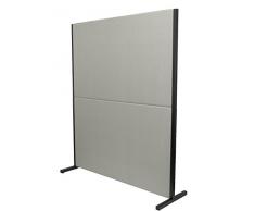PIQUERAS Y CRESPO Modelo Valdeganga - Biombo separador para oficinas y centros de trabajo, desmontable y con estructura de color negro - Tapizado en tejido ARAN color gris claro