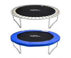 TecTake Cama elástica trampolín para jardin con red de seguridad escalera 244 cm 8ft TÜV SÜD y seguridad probada