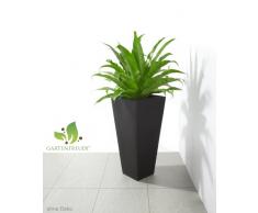 Macetero para plantas de fibra de vidrio marca Gartenfreude incl. inserto de plástico para el interior y el exterior, negro, 28 x 28 x 60 cm