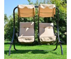 Columpio Balancin de Jardin 170x136x170cm 2 Plazas con Techo