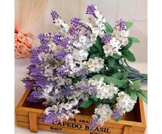 Plantas y flores artificiales Sanysis 1PC lavanda flores artificiales colgantes (Blanco)