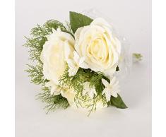 7 Ast por la flor artificial del ramo de Rose Novia que sostiene una flor para la decoración de la boda, blanco