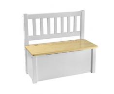 rabando® Lätt Europea de pino madera maciza madera mesa infantil, – Silla infantil, Baúl Banco blanco sin tratar Klarlack blanco-natural Talla:Truhenbank