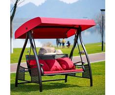 LUSHEN Columpio Banco Al aire libre patio del jardín con asiento 2/3 colgantes del asiento con los amortiguadores