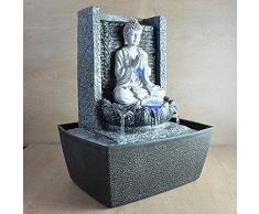 Fuente de agua interior Feng Shui Buda Meditando 26 cm con led multicolor