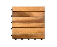 XXS muebles conjunto de 11 de madera de acacia de madera azulejo 01 6 listones es suficiente para cubrir 1 m² balcón terraza de acacia suelo en mosaico diseño o normal acostado patrones de mosaico Diseño con drenaje sistema paquetería
