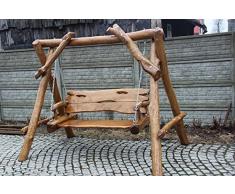 Rústico Jardín Columpio de madera maciza – Hecha a mano de madera natural