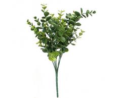 1Pc Planta Artificial 7-Rama Eucalipto Hoja Grante Hierba Decor Hogar Boda Verde
