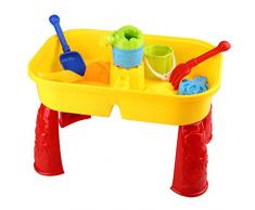 Peradix Mesita Cajón de Arena y Agua Con Accesorios para Playa, Piscina, Tina de Baño o Cinéticos de Arena Juguetes para Bebé y Niños Pequeños