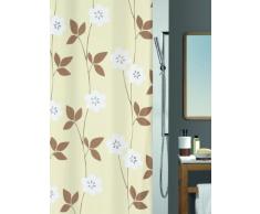 Spirella Felicia - Cortina de ducha (180 x 200 cm), color beige con diseño de flores