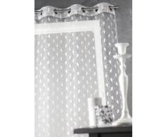 Cortina Casa - Visillo en organza bordado co estampado fantasía Gris, 100% poliéster, blanco, 140 x 240 cm