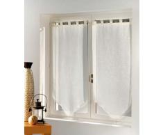 Douceur DIntérieur - 1621101, Par De Visillo Pompon Presilla , 2 X 90 X 120 Cm , Luminea Uni , Luminette Liso , Beige
